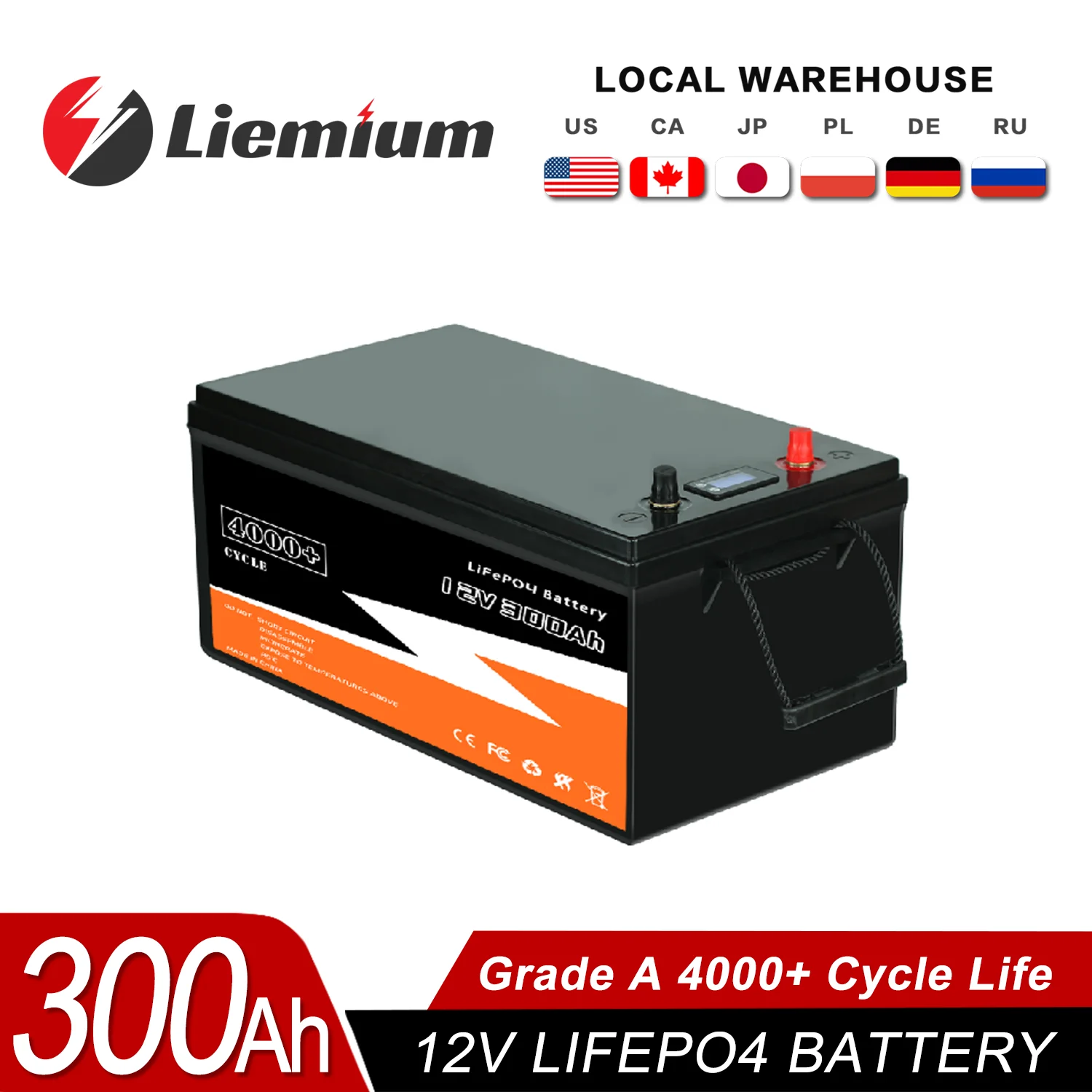 New 12V 24V 48V 100Ah 200Ah 300Ah LiFePO4 Battery Pack for Solar Power System RV House Built-in BMS Lithium Iron Battery No Tax